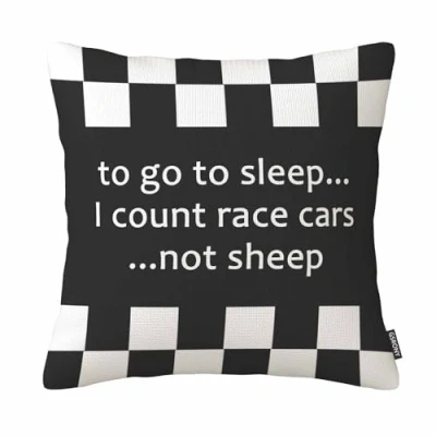 Image of GSRONY Throw Pillow Covers Cool Black White Formula Checkered Flags Pattern Cushion Case Home Decor Pillowcase 18x18 Inches