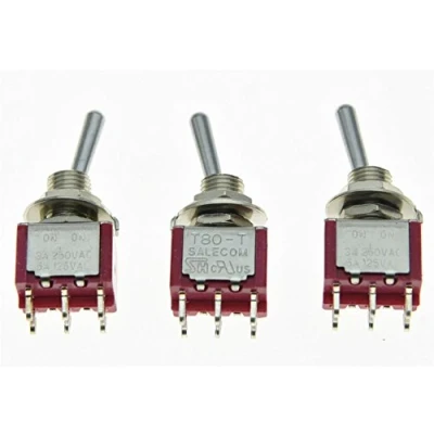 Image of SALECOM 3x DPDT 6 Pin 2 Position ON Guitar Mini Toggle Switch Car/Boat Switches