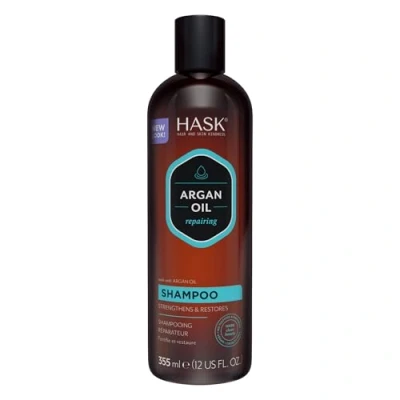 Image of HASK Argan Oil Shampoo, Repairing for all hair types, colour safe, and cruelty free 1 355mL Bottle
