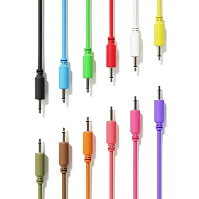 Image of ExcelValley 12 Pack Mono Modular Patch Cables TS 3.5mm 1/8&quot; Eurorack Synthesizer [90 cm 36&quot;]