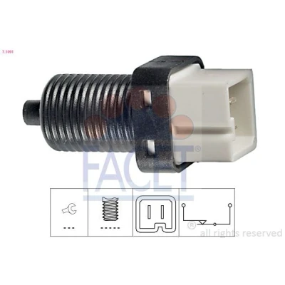 Image of 453421, 453435, 453452, 96040821 Brake Light Switch FACET 7.1091 Mechanical Made in Italy OE Equivalent PEUGEOT: Expert II Van, Tepee