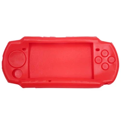 Image of OSTENT Soft Protector Silicon Travel Carry Case Skin Cover Pouch Sleeve Compatible for Sony PSP 2000/3000 Color Red