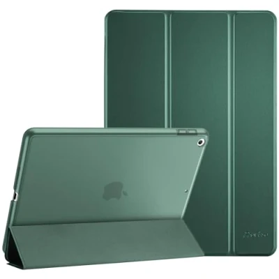 Image of ProCase Smart Case for iPad 6th/iPad 5th Generation/iPad 9.7 Inch 2018 2017(Model: A1893 A1954 A1822 A1823), Ultra Slim Lightweight Stand with Translucent Frosted Back Mgreen