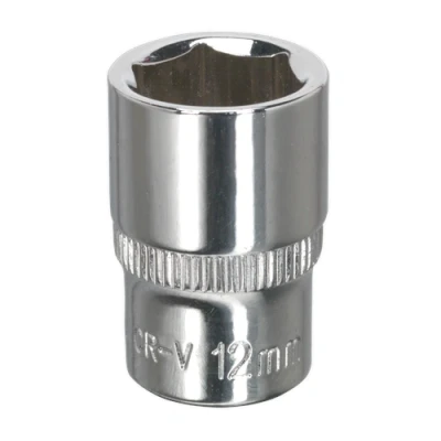 Image of Sealey Premier WallDrive® Socket 12mm 1/4&quot;Sq Drive Fully Polished