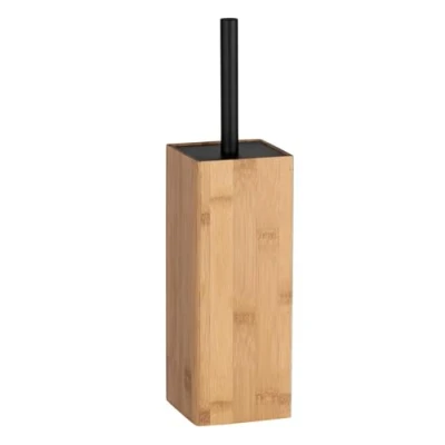 Image of WENKO Padua Toilet Brush Holder, Bamboo, Brown, 38 x 10 cm