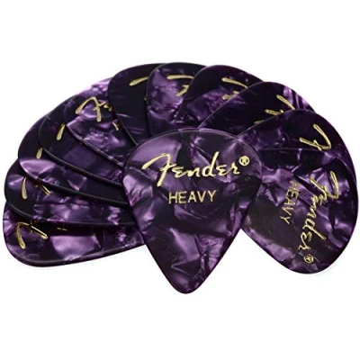 Image of Fender Premium Celluloid 351 Shape Picks, Heavy, Purple Moto, 12 Pack
