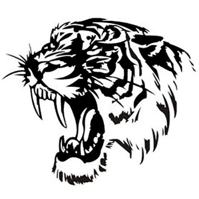 Image of PJ4U 12 x 9.5 CM Approx Tiger Bumper Sticker Vinyl Car Decal Black