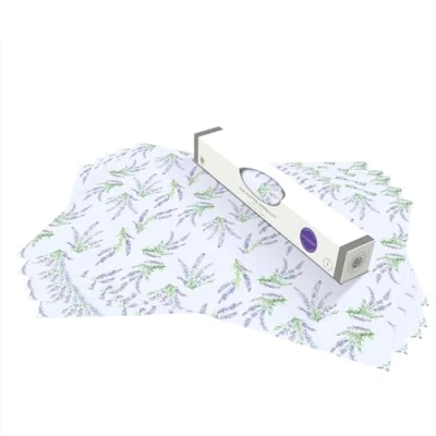 Image of the Master Herbalist Fragrant LAVENDER Scented Drawer Liners in a floral Design (ROLLED) Pack of 5 Sheets Contains Essential Oils Made UK