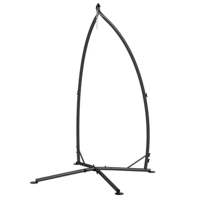 Image of Outsunny Hammock Chair Stand Metal Frame for Indoor &amp; Outdoor Use Black 84A 313V00BK