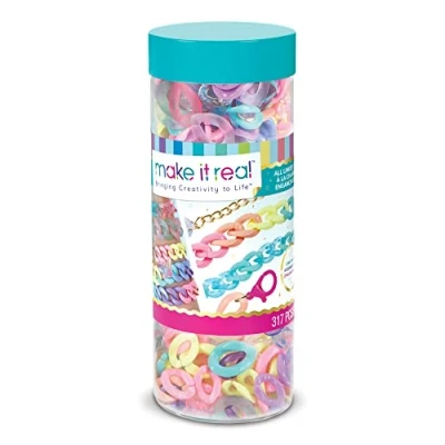 Image of Make It Real All Linked Up Bracelet Making Kit with Plastic Links and Chains Girls Friendship DIY Jewellery Arts &amp; Crafts for Kids