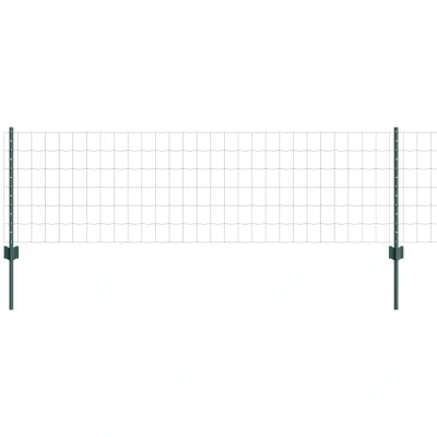 Image of vidaXL Euro Fence with 11 U Posts Green 0,6x25 m Steel