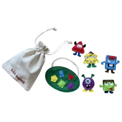 Image of Square, Rectangle, Circle, Triangle, Pentagon 5 Shapes Finger Puppet Fun and Educational Toy for Toddlers Preschoolers