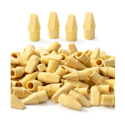 Image of Mr. Pen Pencil Erasers Toppers, 120 Pack, Yellow, for Pencils, Top Erasers, Eraser, Eraser Pencil, Cap Caps, Tops, Topper