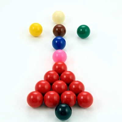 Image of 1 1/2 inch 38mm Kids Snooker Balls 17 Ball Set with 10 Reds