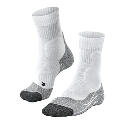 Image of 1 Pair White / Grey TE2 Medium Volume Ergonomic Cushioned Tennis Socks Men&#039;s 11 12.5 Mens Falke