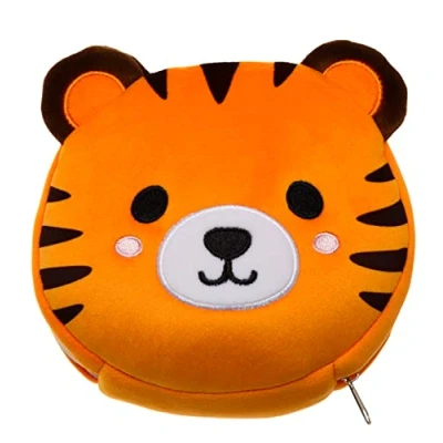 Image of Puckator Relaxeazzz Tiger Round Plush Travel Pillow &amp; Eye Mask Sleep Masks Kids Accessories For Sleeping Airplane Flight Plane Neck Pillows