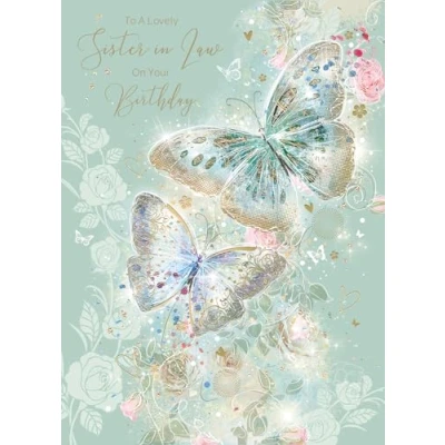 Image of Cherry Orchard Sister in Law Birthday Card from the Grace Range complete with Gold Envelope and Foil Detailing