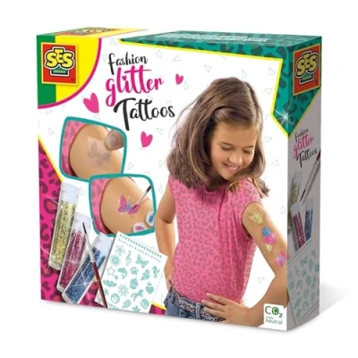 Image of SES Creative 14142 Fashion Glitter Tattoos, Diverse Colours, Small