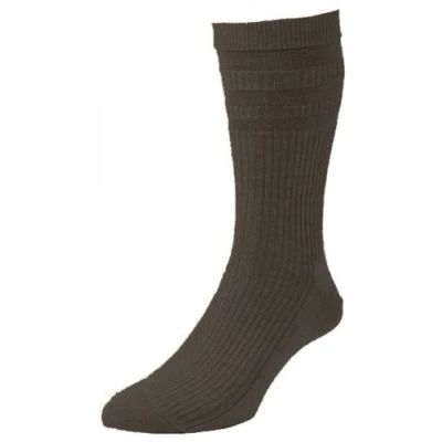 Image of HJ90 Hall MENS SOFTOP No Elastic Wool Rich Socks 6 11 3pk Taupe