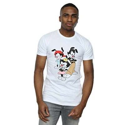 Image of Absolute Cult Animaniacs Men&#039;s Dot Wakko and Yakko T Shirt White Large