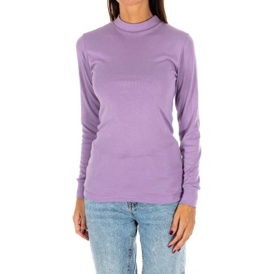 Image of Kisses&amp;Love Womens Long sleeved T shirt with half high collar 1625 M women Violet Size Small