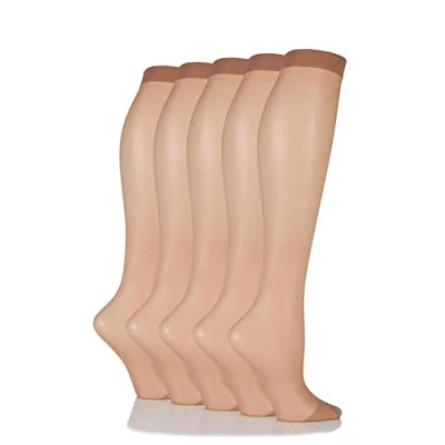 Image of 5 Pair Hazelnut 15 Denier Knee Highs Ladies 4 8 SOCKSHOP