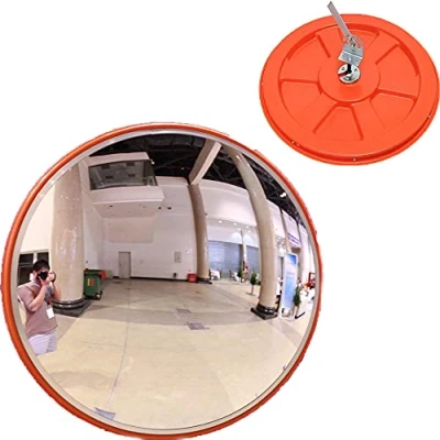 Image of 60cm Convex Mirror for Shop Security with Wall Fixing Brakcet 24&quot; Unbreakable Store Safety Blind Spot Surveillance Parking Road Polycarbonate