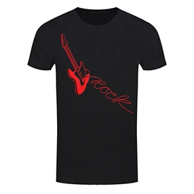 Image of Guitar Rock Lead T Shirt Mens Black