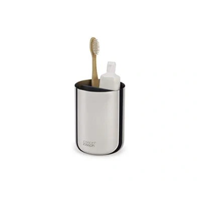 Image of Joseph EasyStore Luxe Stainless Steel Toothbrush Holder Caddy Bathroom Storage, Regular