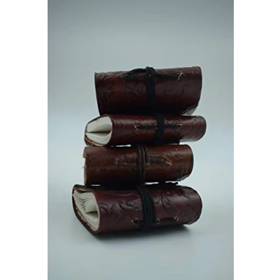 Image of OVERDOSE Set of 4 Miniature Diary Handcrafted Journal for Students Office Travel Gift Notebook, Sketchbook Men &amp; Women Size 3&quot; x inches 7.62 cm