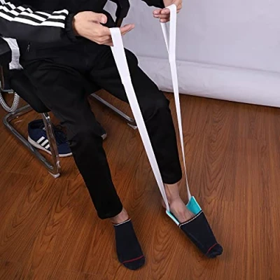 Image of Sock Aid Tool Helper Puller for Putting Socks On and Off Slider Flexible Pulling Assist Device Men Women Elderly Disabled Pregnant Arthritis Diabetic Sufferers