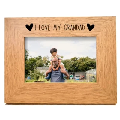 Image of Second Ave Oak 6x4 Landscape Picture Photo Frame I Love My Grandad Gift Father&#039;s Day