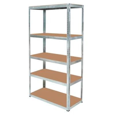 Image of Crystals 5 Tier Metal Shelving Unit, Heavy Duty Garage Units, Racking for Warehouse Workshop Office 180x90x40cm