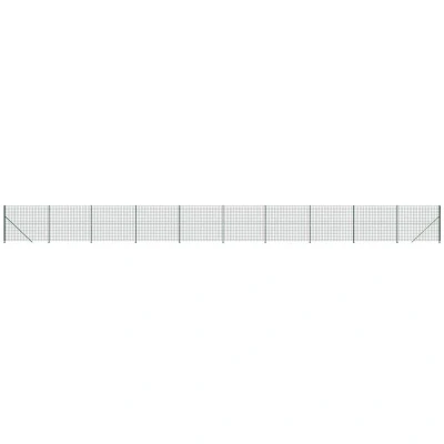 Image of vidaXL Wire Mesh Fence with Flange Green 1.4x25 m