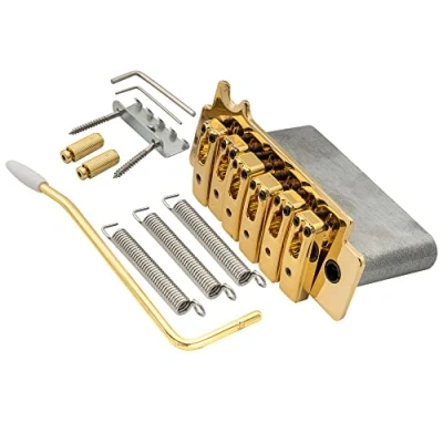 Image of Wilkinson WOV10 52.5mm(2 1/16 inch) 2 Point Tremolo Bridge Individual Saddle for Squier/Mexico Fender Strat Electric Guitar, Gold