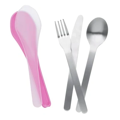 Image of Smash on The Go Stainless Steel Reusable Travel Cutlery Set Pink Case