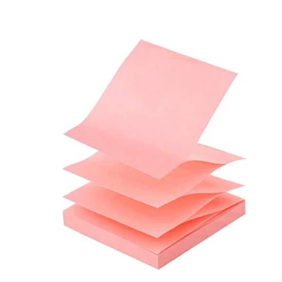 Image of D.RECT Notes Autocollantes Zig Zag Z 75x75mm Perfect for Office, School and Home Ideal Organizing 100 Sheets Rose