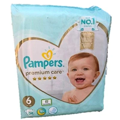 Image of Pampers Diaper Size 6 (13+ kg), Premium Care Diapers, 38 Pcs, Comfort and Sensitive Skin Protection from
