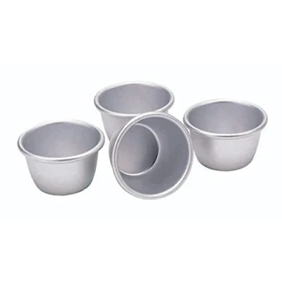 Image of KitchenCraft Mini Pudding Mould Set of 4, Anodised Aluminium, 7.5 cm, Silver