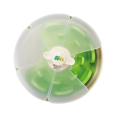 Image of PetDreamHouse SPIN Interactive Feeder UFO Maze Green With Twister Lid lv3 Tricky