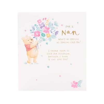 Image of UK Greetings Disney Winnie the Pooh Mother&#039;s Day Card for Nan Adorable Design