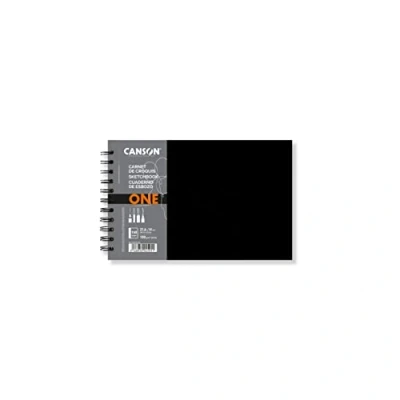 Image of Canson One Art Book, Sketchbook, Fine Grain, 100gsm, Spiral Notebook, Hardcover, 8.5 x 5.5 inches, White, 160 Sheets