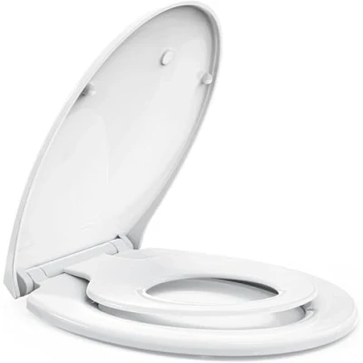 Image of STOREMIC Soft Close Toilet Seat White with Quick Release Function, Simple Top Fixing Family Child Built in, Standard Seats Adjustable Hinges, O Shape