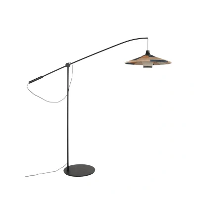 Image of Forestier Parrot floor lamp, abacá lampshade, sand