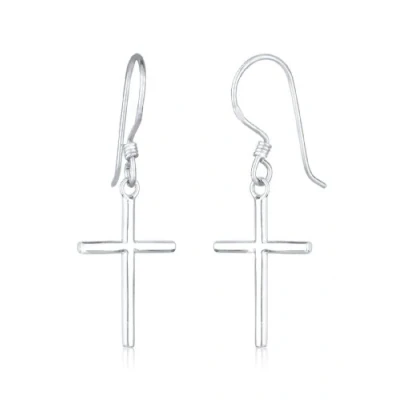 Image of Elli Women&#039;s 925 Sterling Silver Rose Gold Plated Cross Earrings