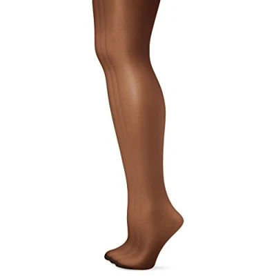 Image of Pretty Polly Women&#039;s Curves Ladder Resist 3Pp 15 DEN Tights, Black (Barely Black), X Large