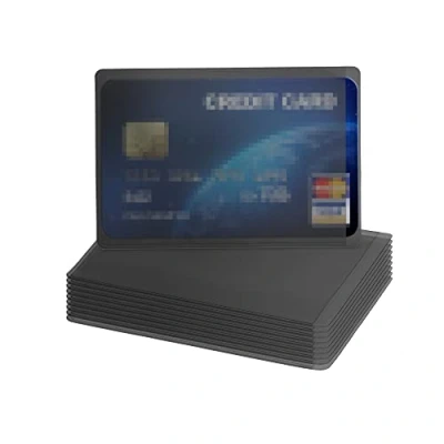Image of kwmobile Credit Card Sleeves 10x Soft TPU Holder for Cards Black/Transparent