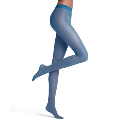 Image of FALKE Women&#039;s Matt Deluxe 30 DEN W TI Sheer Plain 1 Pair Tights, Blue (Nautical 6531), M