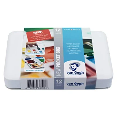 Image of Van Gogh Watercolour pocket box basic colours 12 half pans