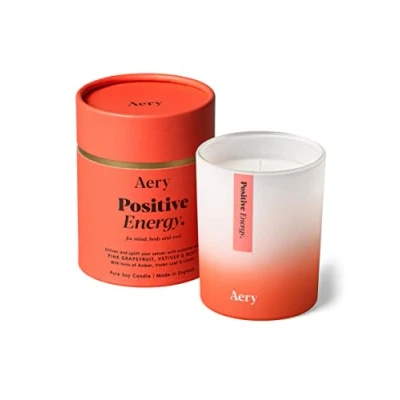 Image of Aery Aromatherapy Fragrance, Stress Reducing Candle, Pink Grapefruit Vetiver and Mint, One Size, 200g